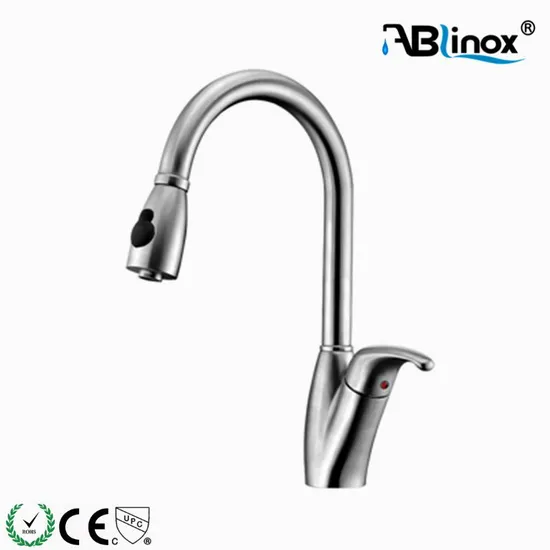Cupc Stainless Steel Single Handle Hot and Sedal Cartridge Cold Pull out Kitchen Faucet