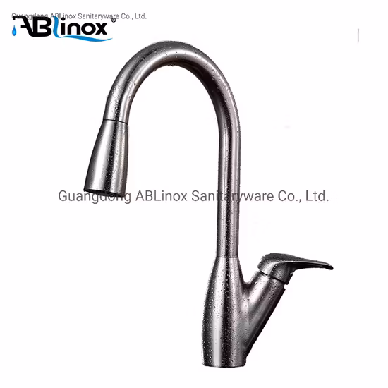 Cupc Stainless Steel Single Handle Hot and Sedal Cartridge Cold Pull out Kitchen Faucet